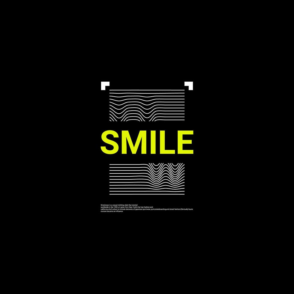 Smile writing design, suitable for screen printing t-shirts, clothes, jackets and others vector