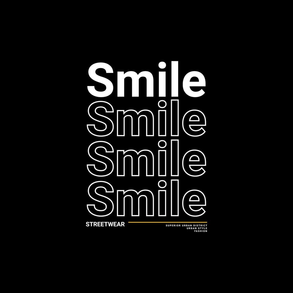 Smile writing design, suitable for screen printing t-shirts, clothes, jackets and others vector