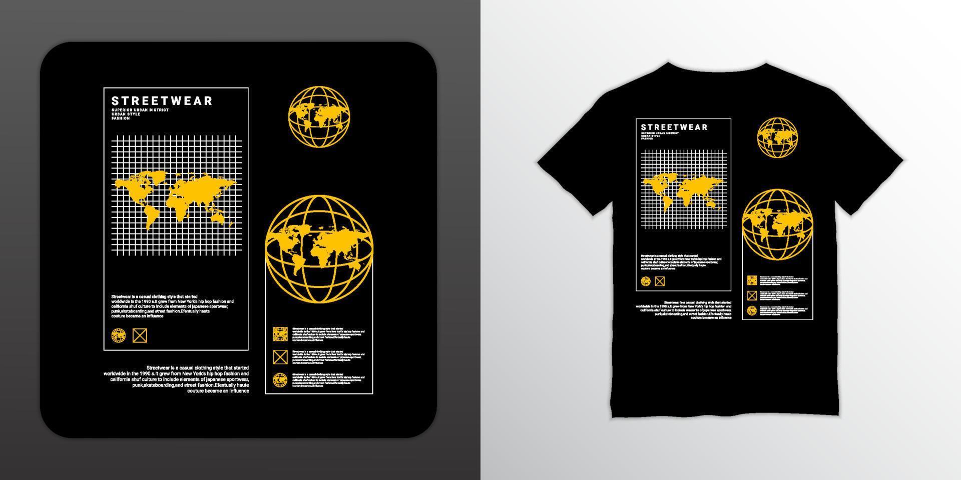 Streetwear t-shirt design, suitable for screen printing, jackets and others vector