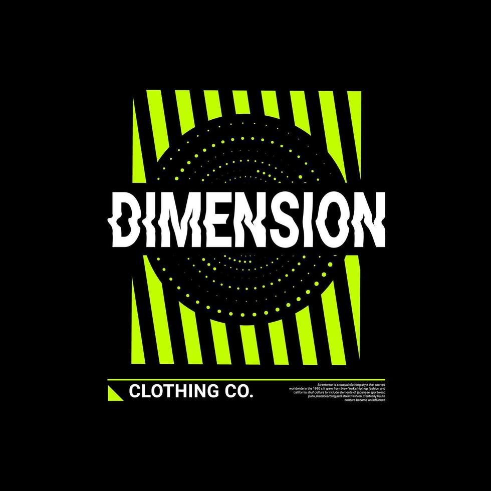 Dimension writing design, suitable for screen printing t-shirts, clothes, jackets and others vector