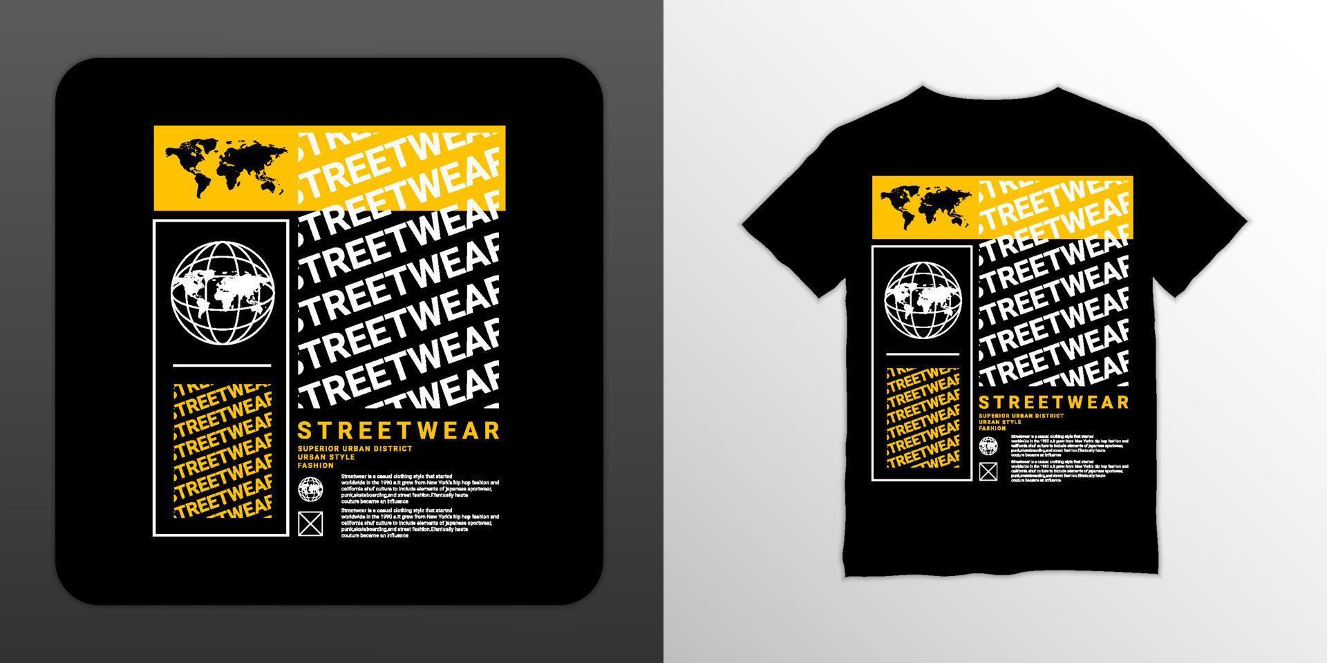 Streetwear t-shirt design, suitable for screen printing, jackets and others vector