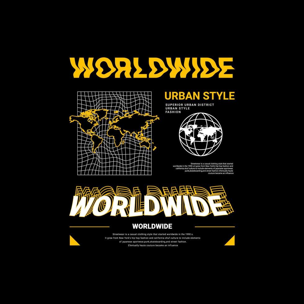 Worldwide writing design, suitable for screen printing t-shirts, clothes, jackets and others vector