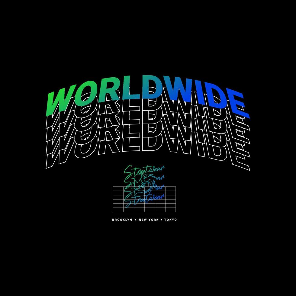 Worldwide writing design, suitable for screen printing t-shirts, clothes, jackets and others vector