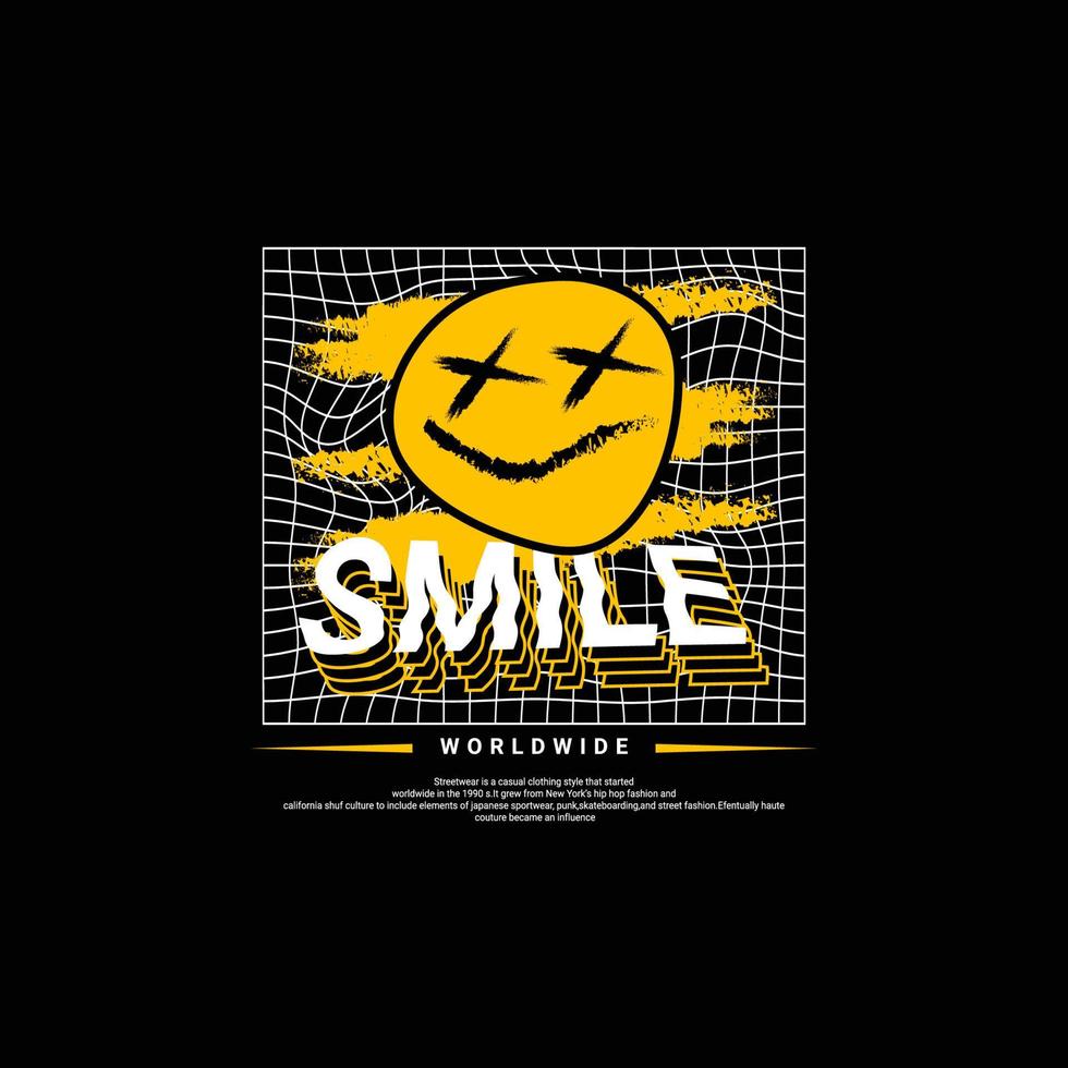 Smile writing design, suitable for screen printing t-shirts, clothes, jackets and others vector