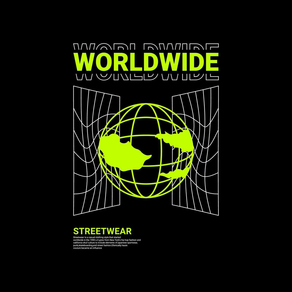 Worldwide writing design, suitable for screen printing t-shirts, clothes, jackets and others vector