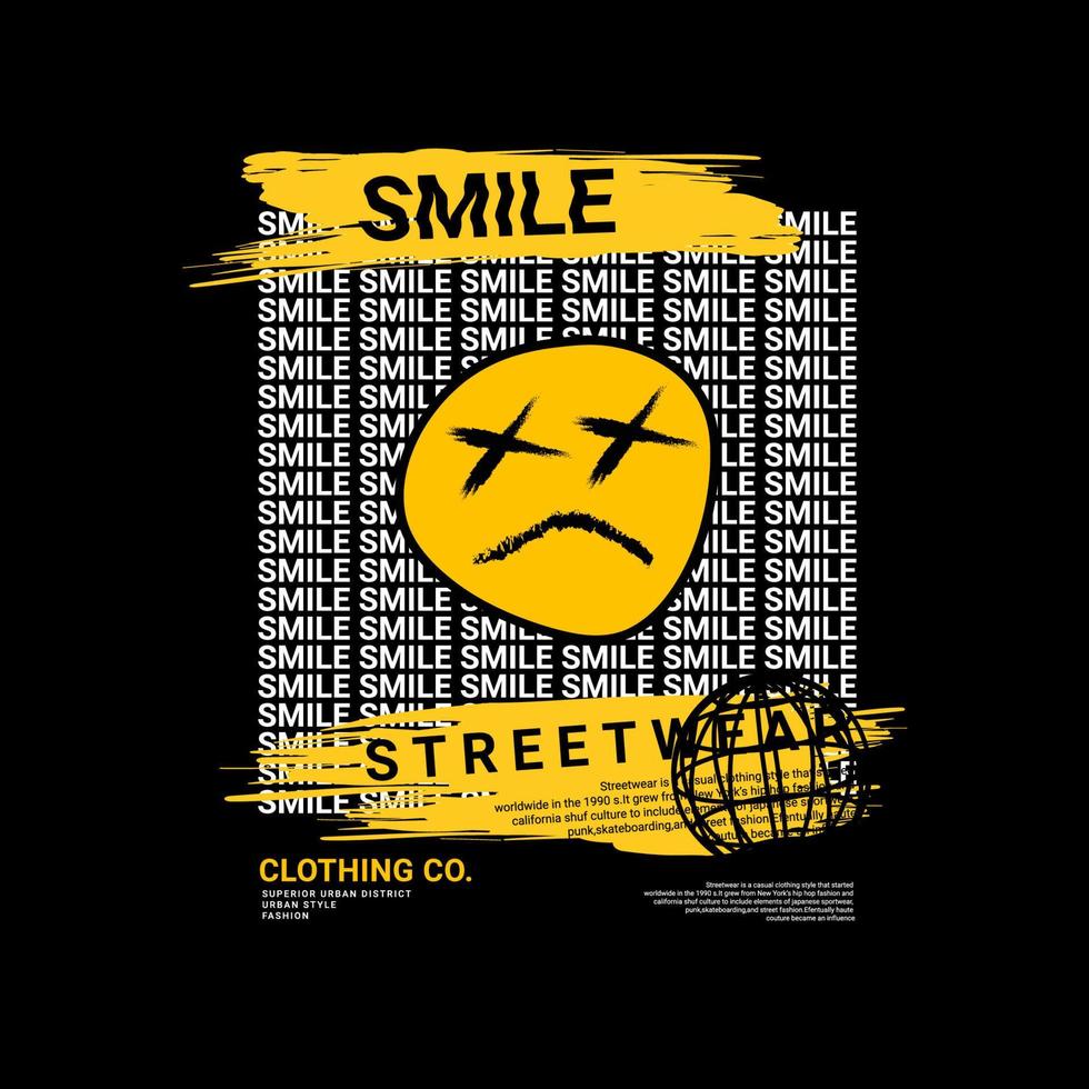 Smile writing design, suitable for screen printing t-shirts, clothes, jackets and others vector