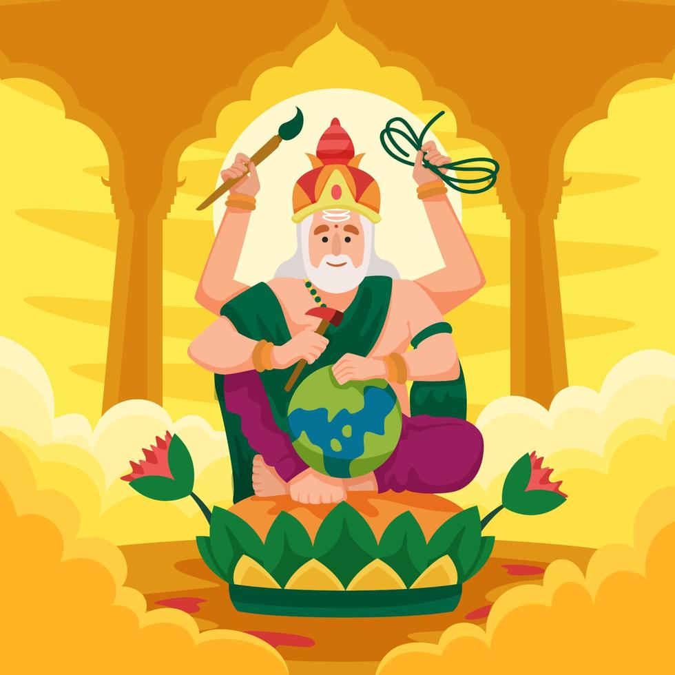 festividad de vishwakarma puja vector