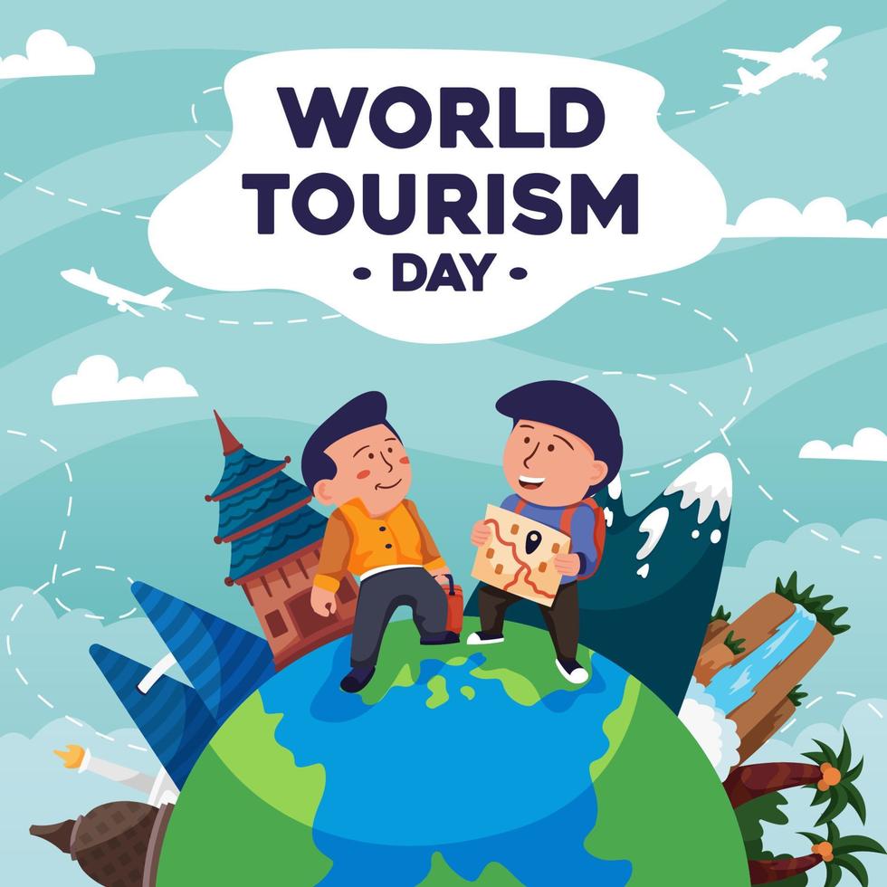 concepto del día mundial del turismo vector