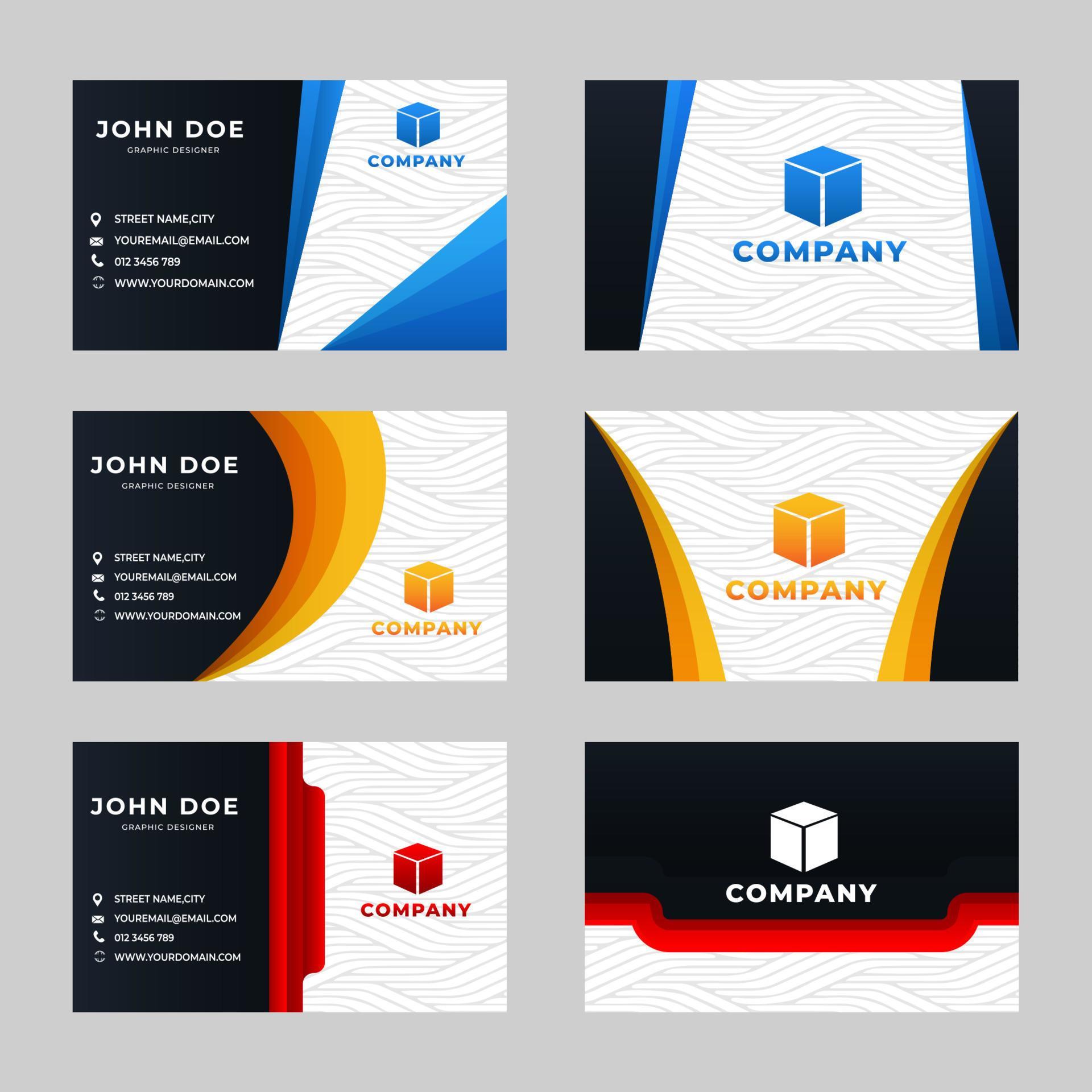 Business Card Template Set 9158531 Vector Art at Vecteezy