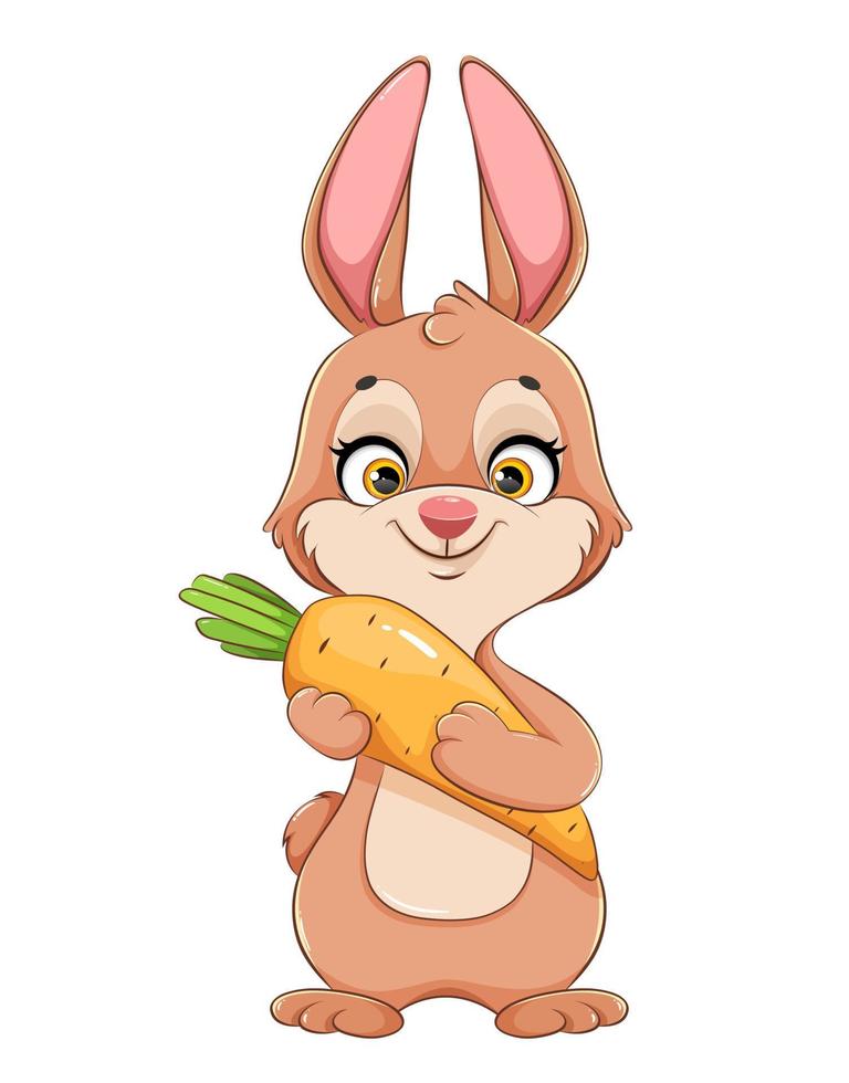 Rabbit cartoon character. Funny bunny vector