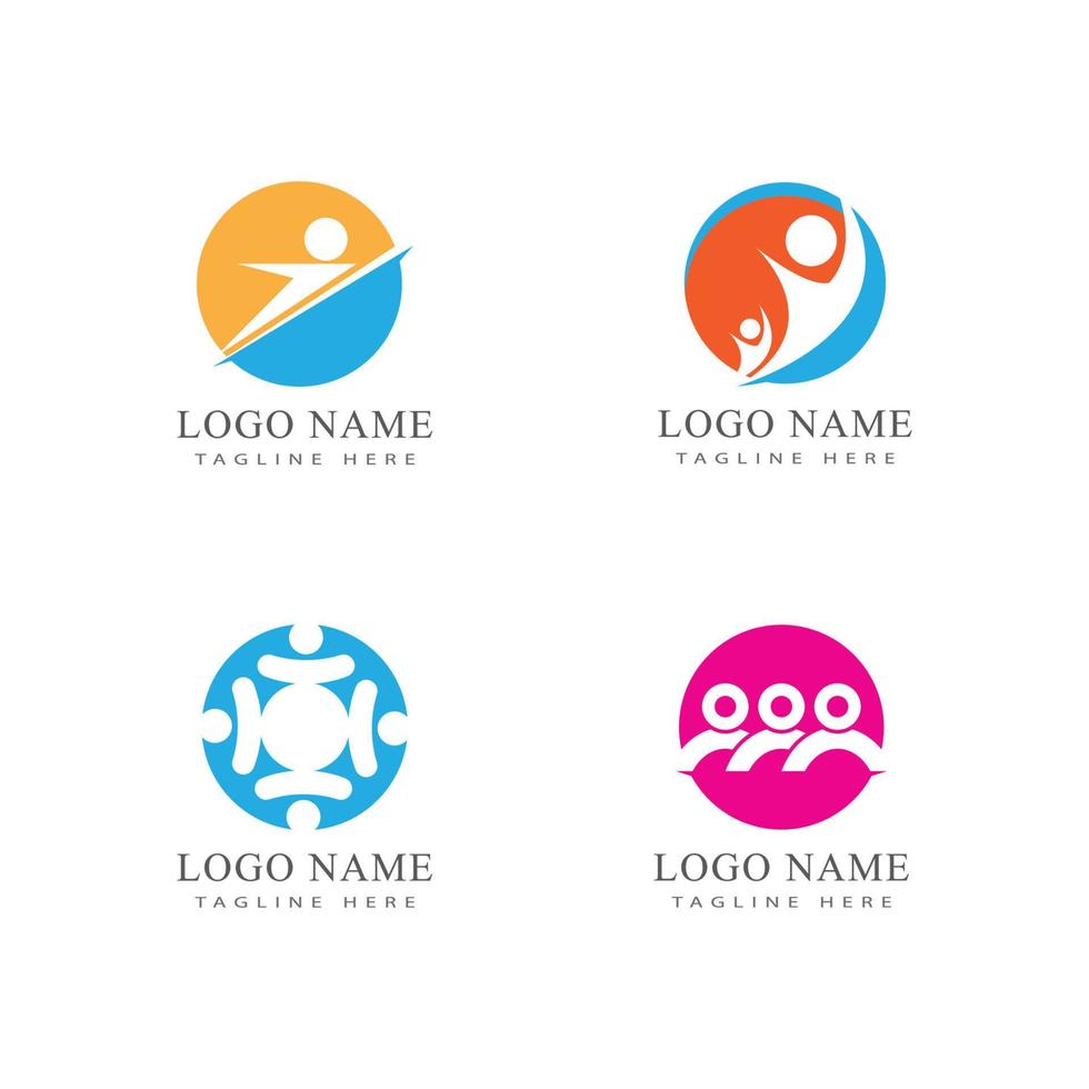 Adoption and community care Logo template vector icon