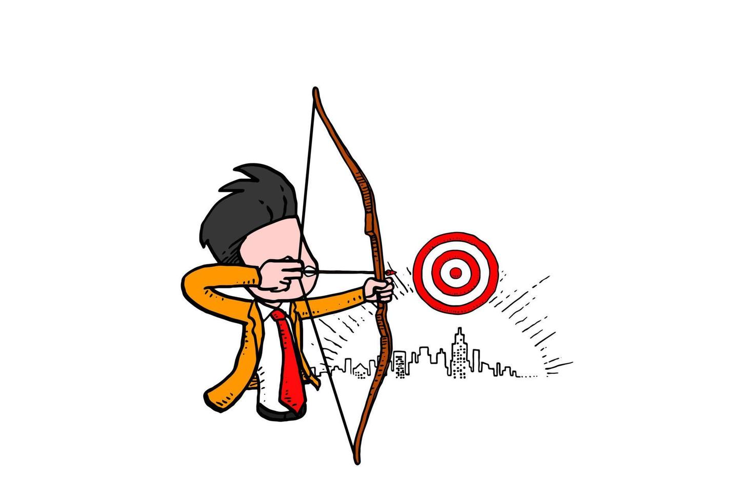 Businessman aiming the target. Business concept vector illustration design