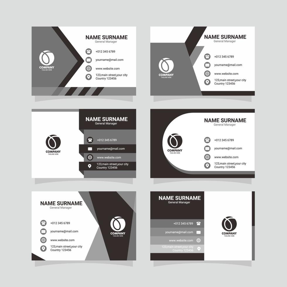 Monochromatic Business Card Template vector