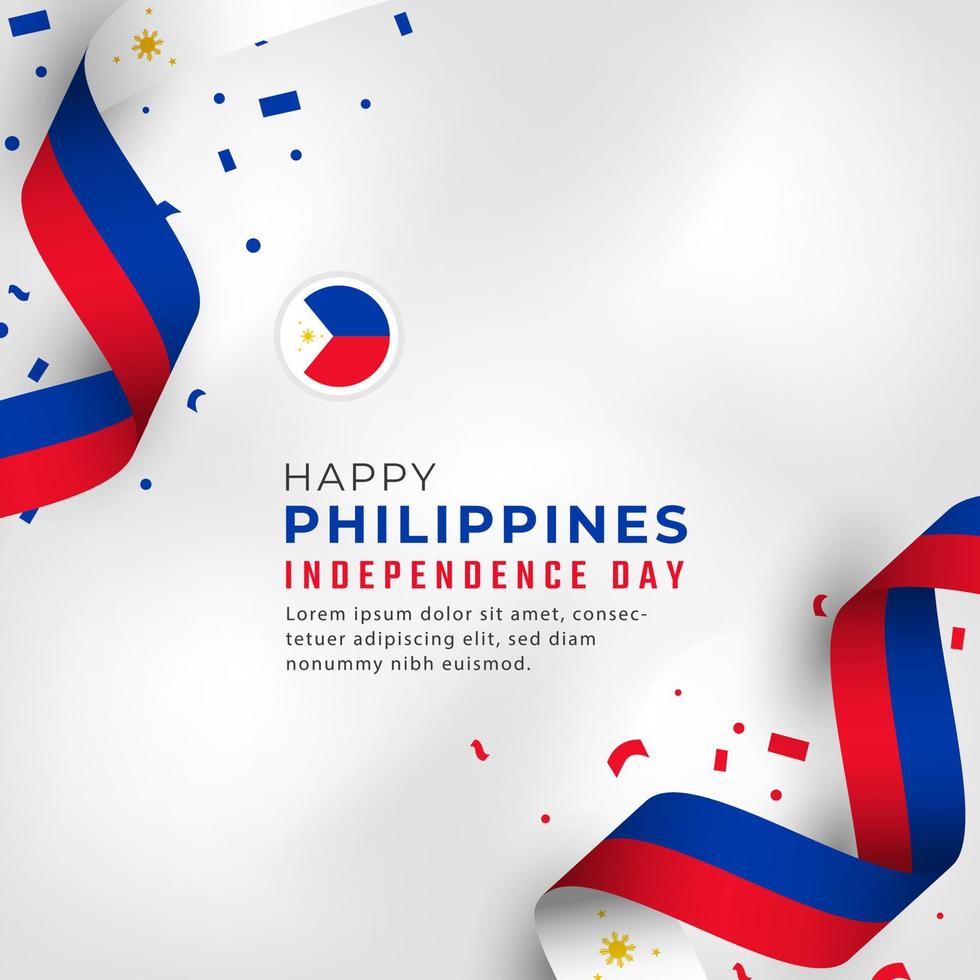 Happy Philippines Independence Day June 12th Celebration Vector Design Illustration. Template for Poster, Banner, Advertising, Greeting Card or Print Design Element