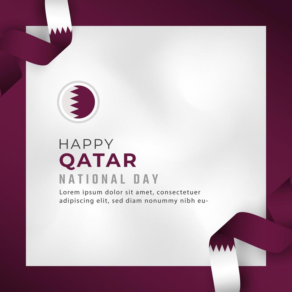 Happy Qatar National Day December 18th Celebration Vector Design Illustration. Template for Poster, Banner, Advertising, Greeting Card or Print Design Element