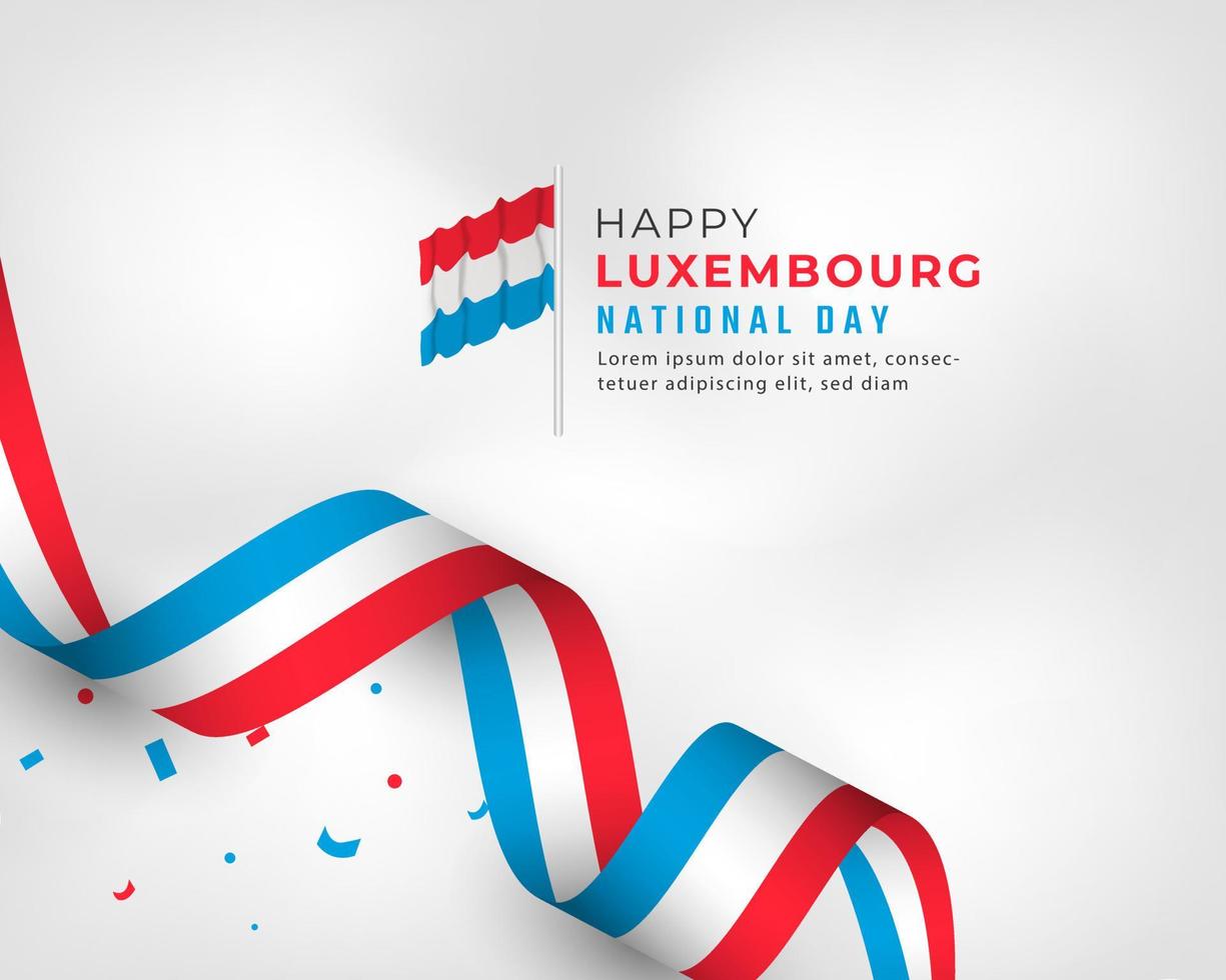 Happy Luxembourg National Day June 23th Celebration Vector Design Illustration. Template for Poster, Banner, Advertising, Greeting Card or Print Design Element