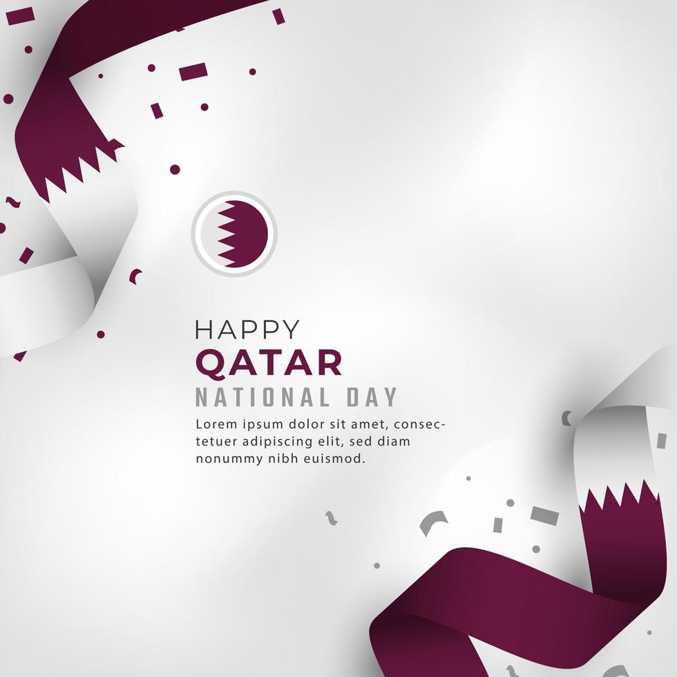 Happy Qatar National Day December 18th Celebration Vector Design Illustration. Template for Poster, Banner, Advertising, Greeting Card or Print Design Element