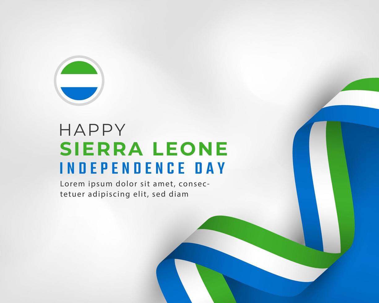 Happy Sierra Leone Independence Day April 27th Celebration Vector Design Illustration. Template for Poster, Banner, Advertising, Greeting Card or Print Design Element