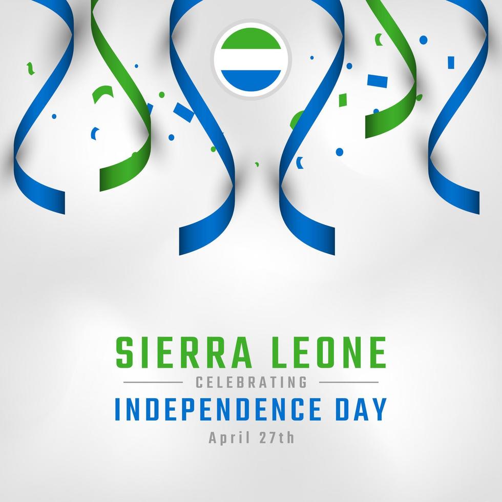 Happy Sierra Leone Independence Day April 27th Celebration Vector Design Illustration. Template for Poster, Banner, Advertising, Greeting Card or Print Design Element