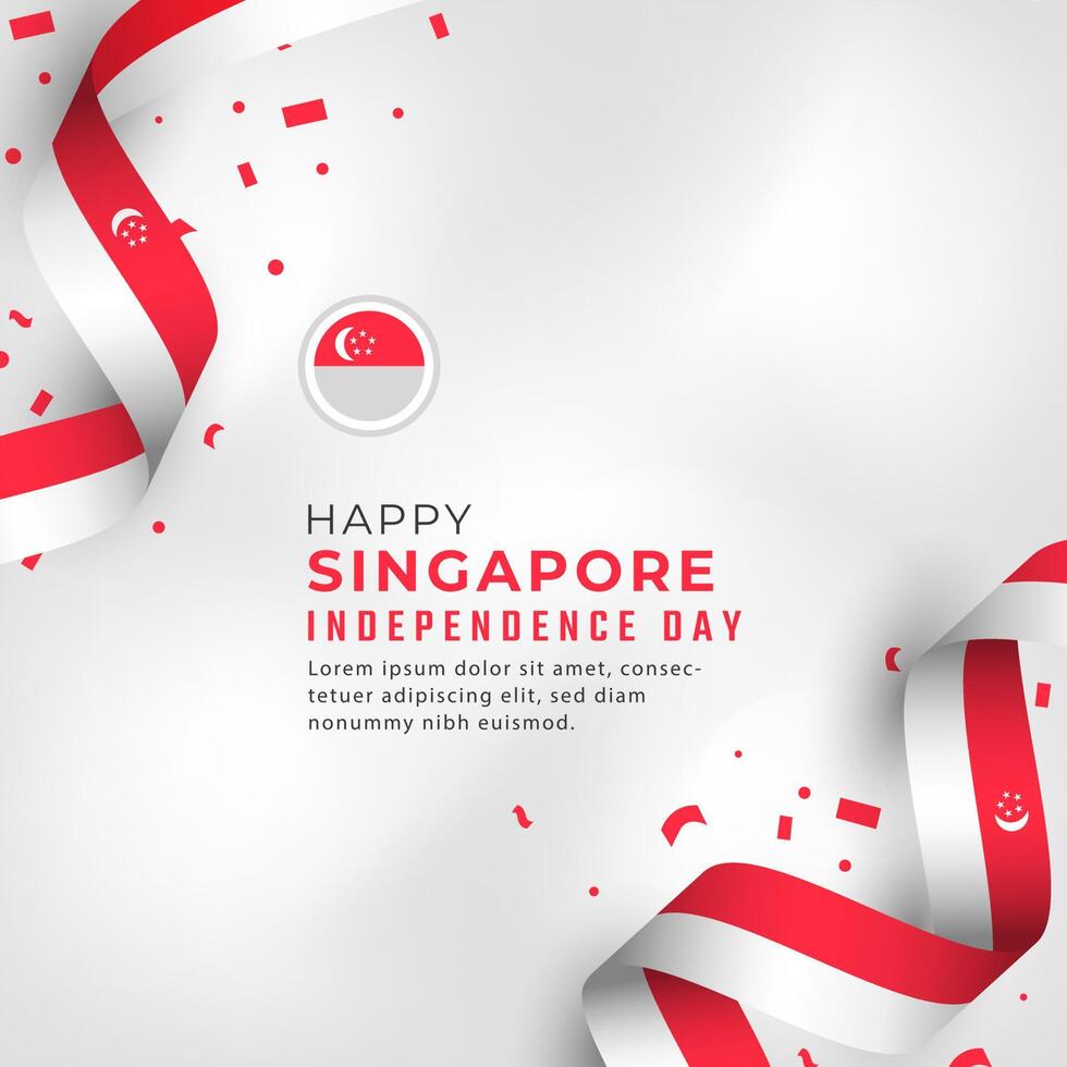 Happy Singapore Independence Day August 9th Celebration Vector Design Illustration. Template for Poster, Banner, Advertising, Greeting Card or Print Design Element