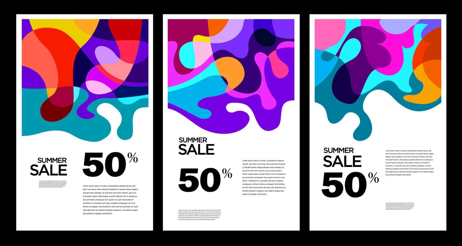 Summer colorful abstract fluid background. Sale discount vector