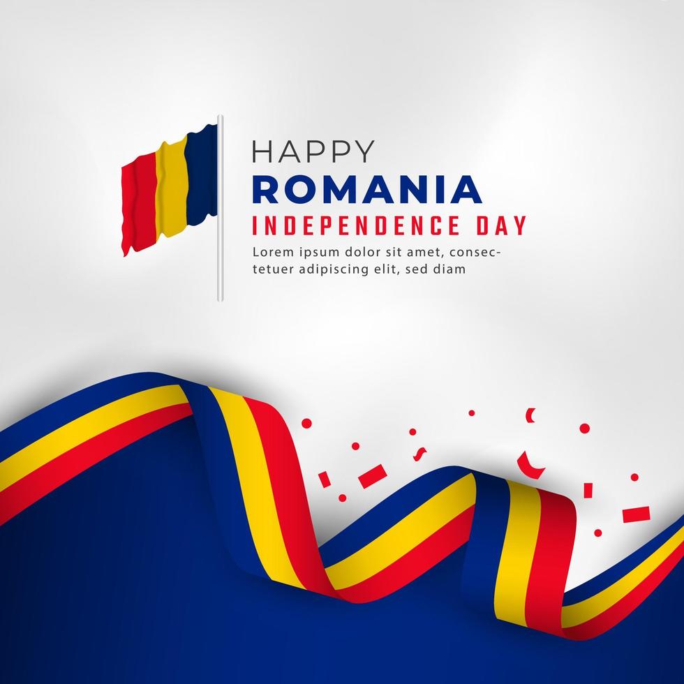 Happy Romania Independence Day May 10th Celebration Vector Design Illustration. Template for Poster, Banner, Advertising, Greeting Card or Print Design Element