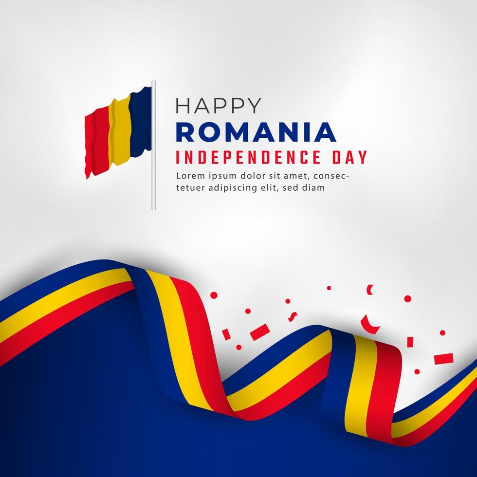 feliz día de la independencia de rumania 10 de mayo celebración vector diseño ilustración. plantilla para poster, pancarta, publicidad, tarjeta de felicitación o elemento de diseño de impresión