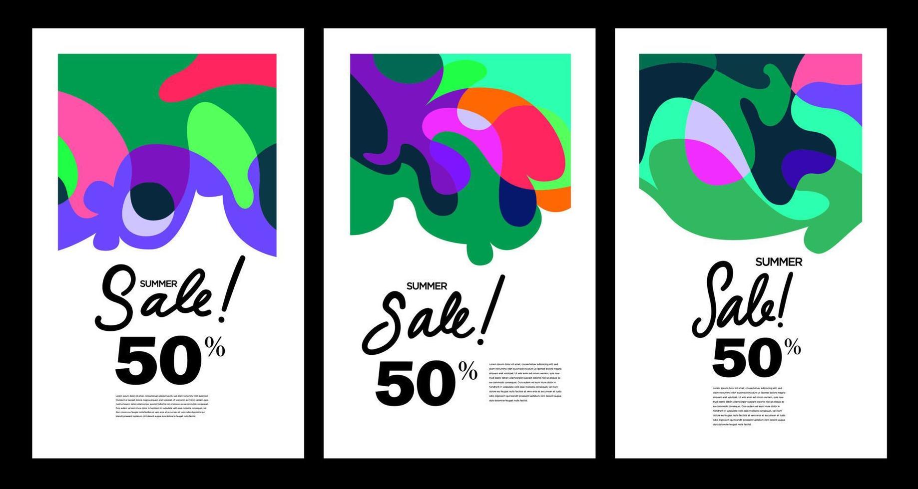 Summer colorful abstract fluid background. Sale discount vector