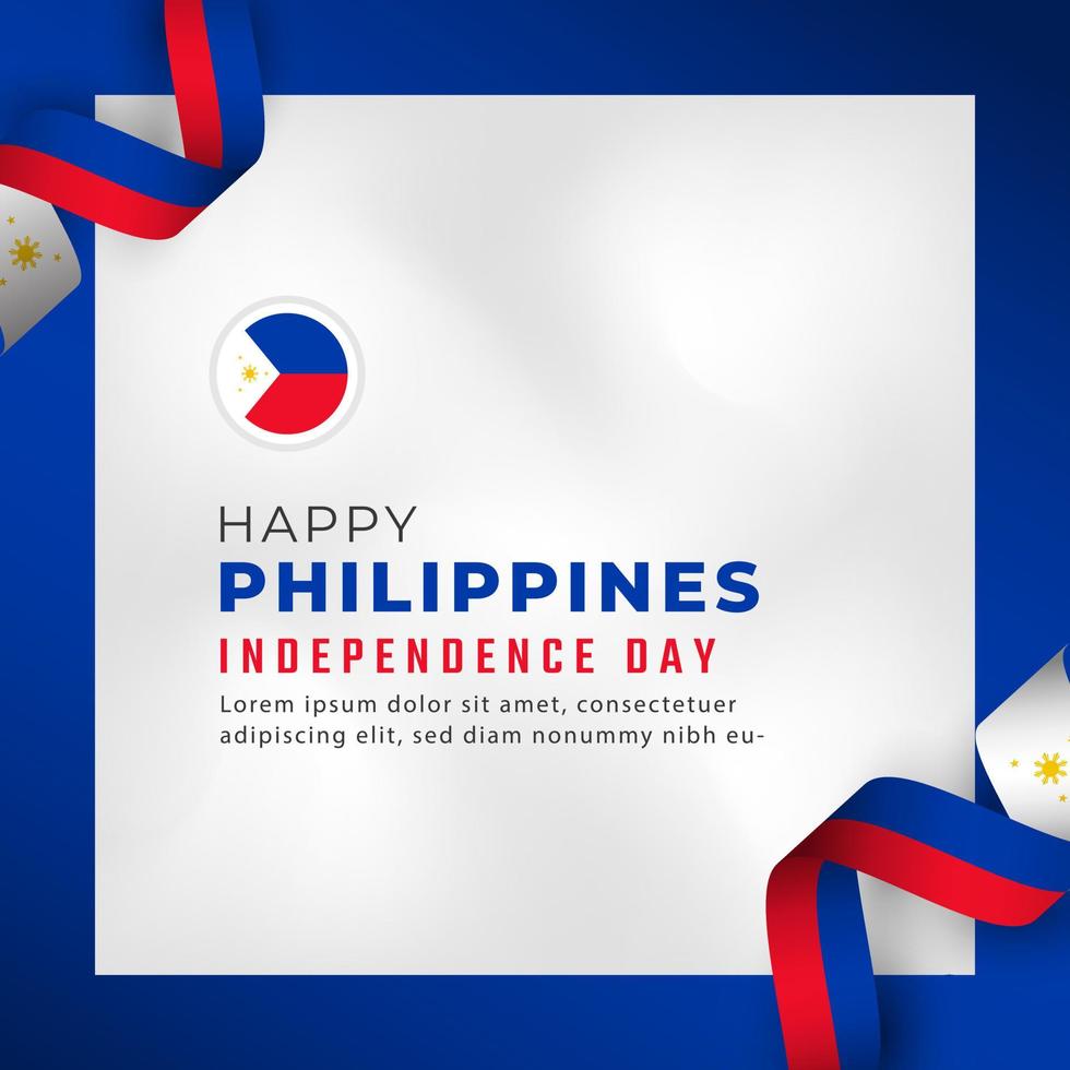 Happy Philippines Independence Day June 12th Celebration Vector Design Illustration. Template for Poster, Banner, Advertising, Greeting Card or Print Design Element