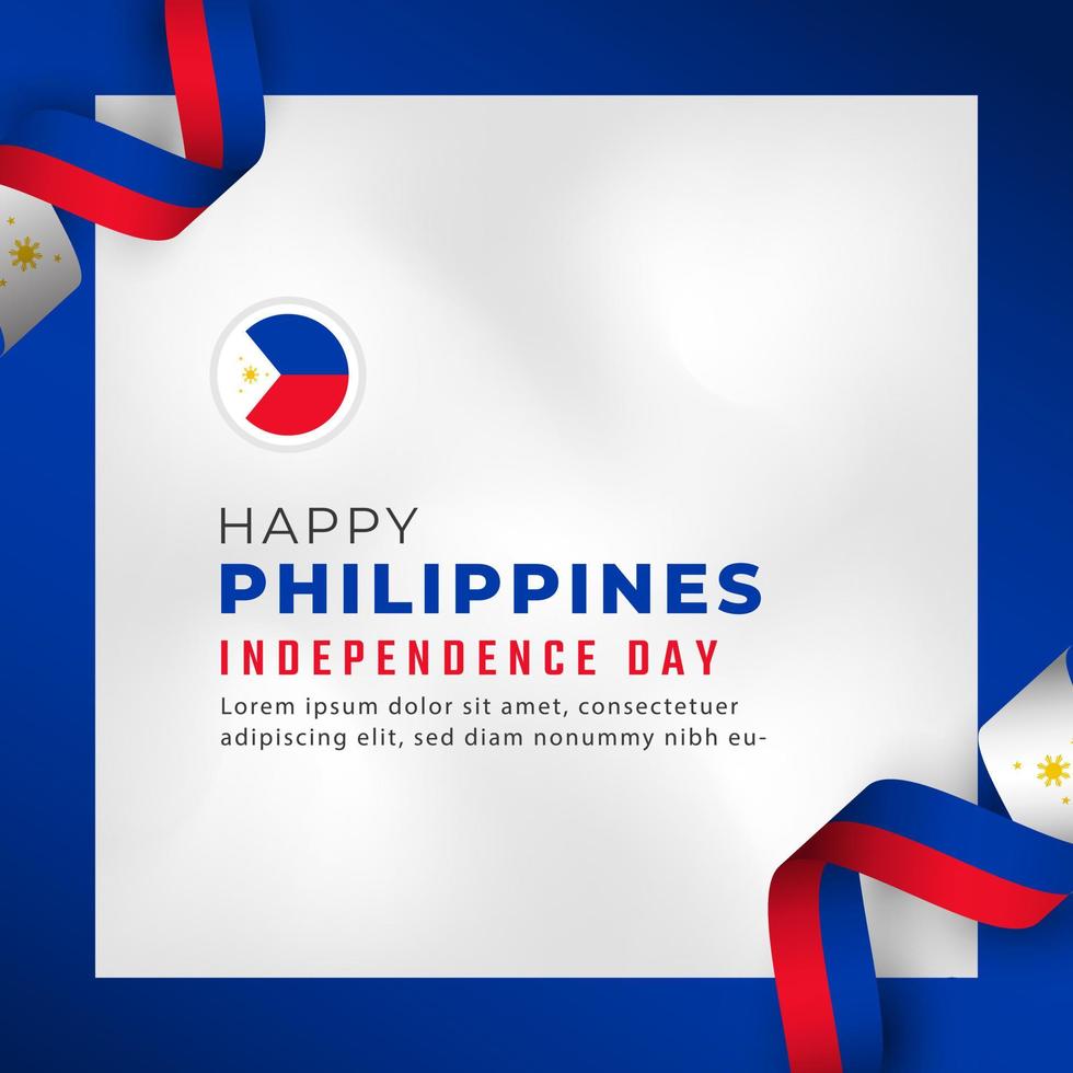 feliz día de la independencia de filipinas 12 de junio celebración ilustración de diseño vectorial. plantilla para poster, pancarta, publicidad, tarjeta de felicitación o elemento de diseño de impresión vector