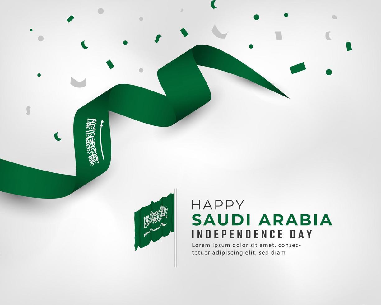 feliz día nacional de arabia saudita 23 de septiembre celebración ilustración de diseño vectorial. plantilla para poster, pancarta, publicidad, tarjeta de felicitación o elemento de diseño de impresión vector