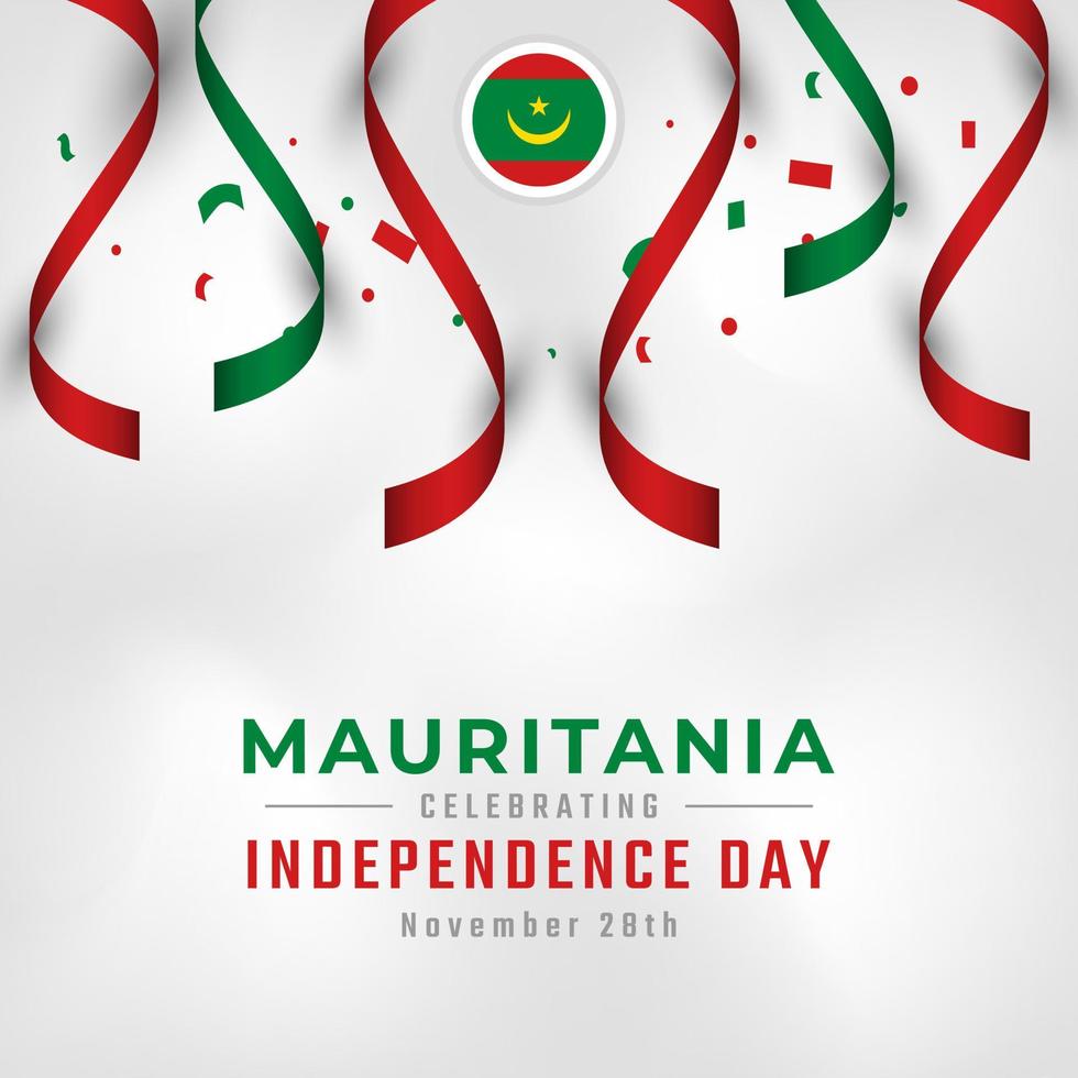 Happy Mauritania Independence Day November 28th Celebration Vector Design Illustration. Template for Poster, Banner, Advertising, Greeting Card or Print Design Element