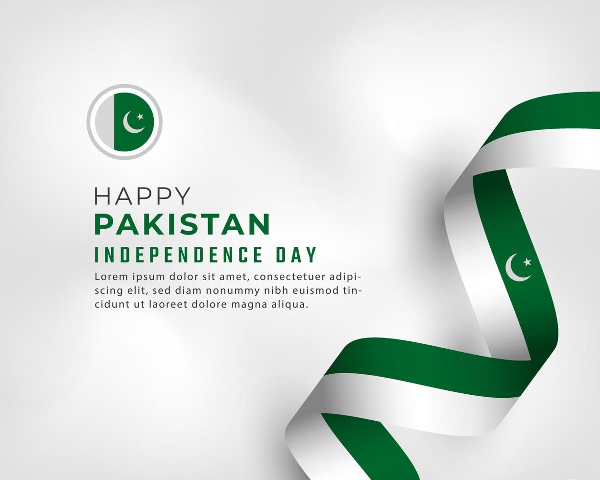 feliz día de la independencia de pakistán 14 de agosto celebración ilustración de diseño vectorial. plantilla para poster, pancarta, publicidad, tarjeta de felicitación o elemento de diseño de impresión vector