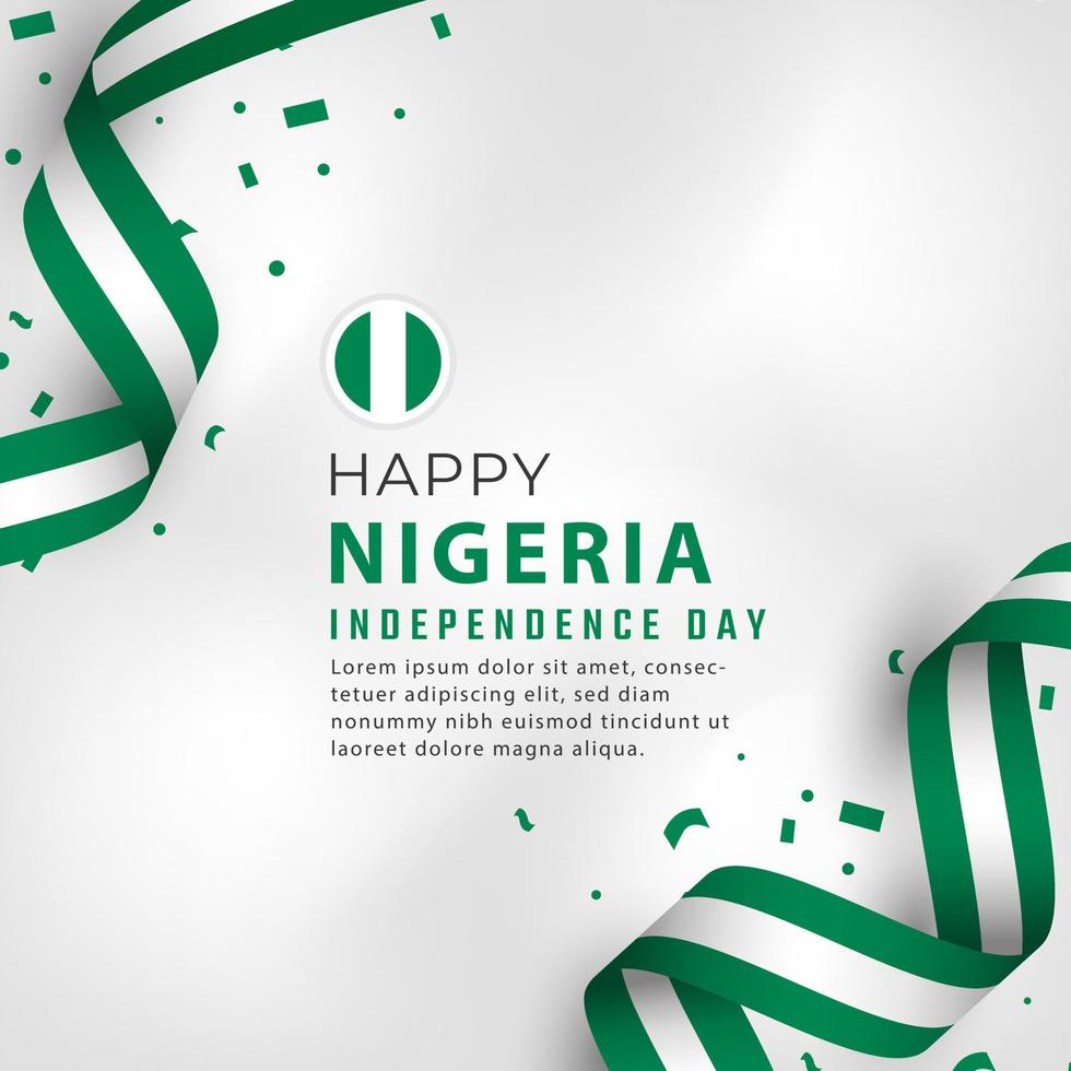 Happy Nigeria Independence Day October 1th Celebration Vector Design Illustration. Template for Poster, Banner, Advertising, Greeting Card or Print Design Element