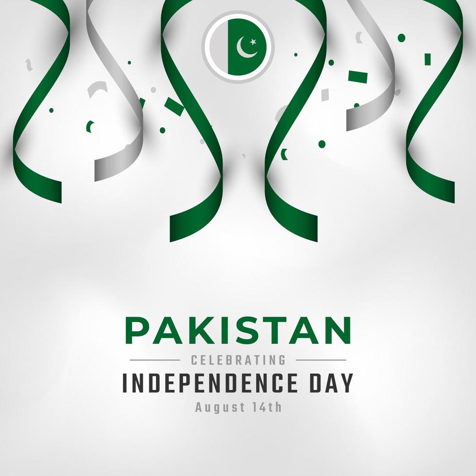 Happy Pakistan Independence Day August 14th Celebration Vector Design Illustration. Template for Poster, Banner, Advertising, Greeting Card or Print Design Element