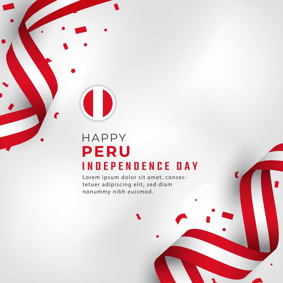 feliz día de la independencia de perú 28 de julio celebración ilustración de diseño vectorial. plantilla para poster, pancarta, publicidad, tarjeta de felicitación o elemento de diseño de impresión vector