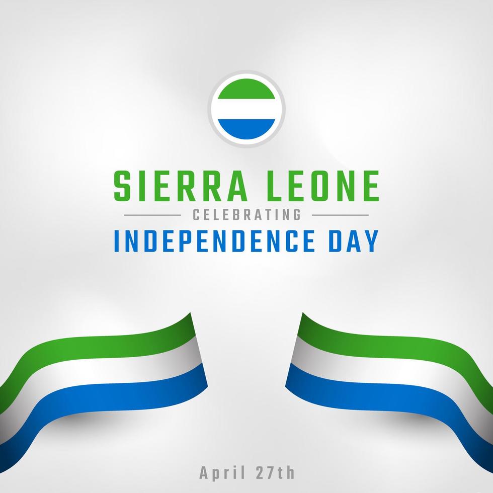 Happy Sierra Leone Independence Day April 27th Celebration Vector Design Illustration. Template for Poster, Banner, Advertising, Greeting Card or Print Design Element