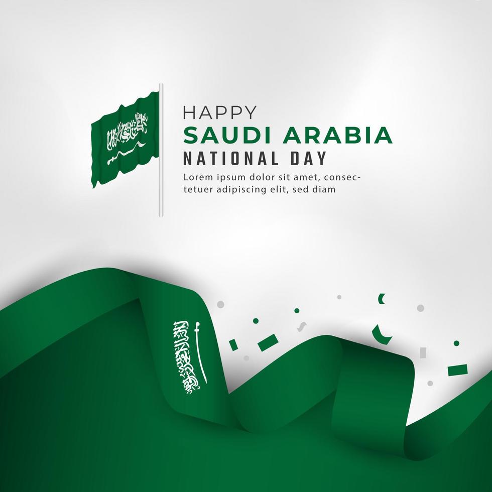Happy Saudi Arabia National Day September 23th Celebration Vector Design Illustration. Template for Poster, Banner, Advertising, Greeting Card or Print Design Element