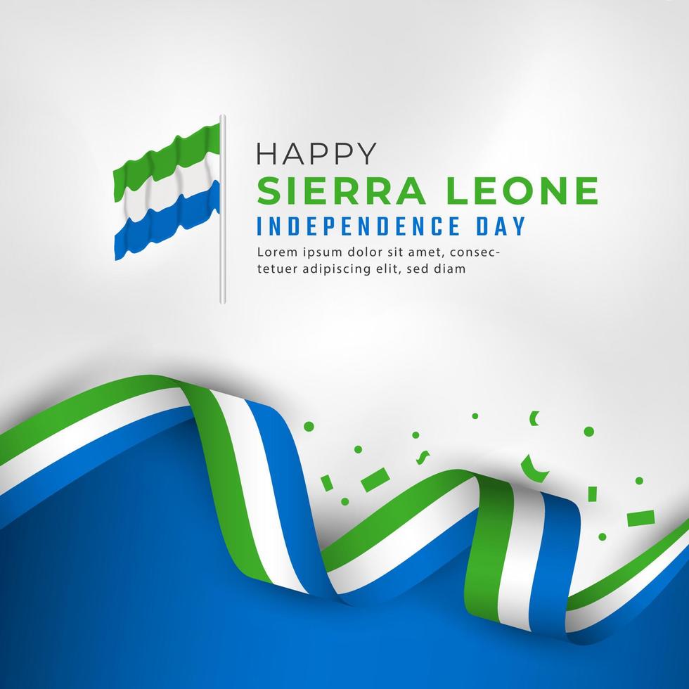 Happy Sierra Leone Independence Day April 27th Celebration Vector Design Illustration. Template for Poster, Banner, Advertising, Greeting Card or Print Design Element