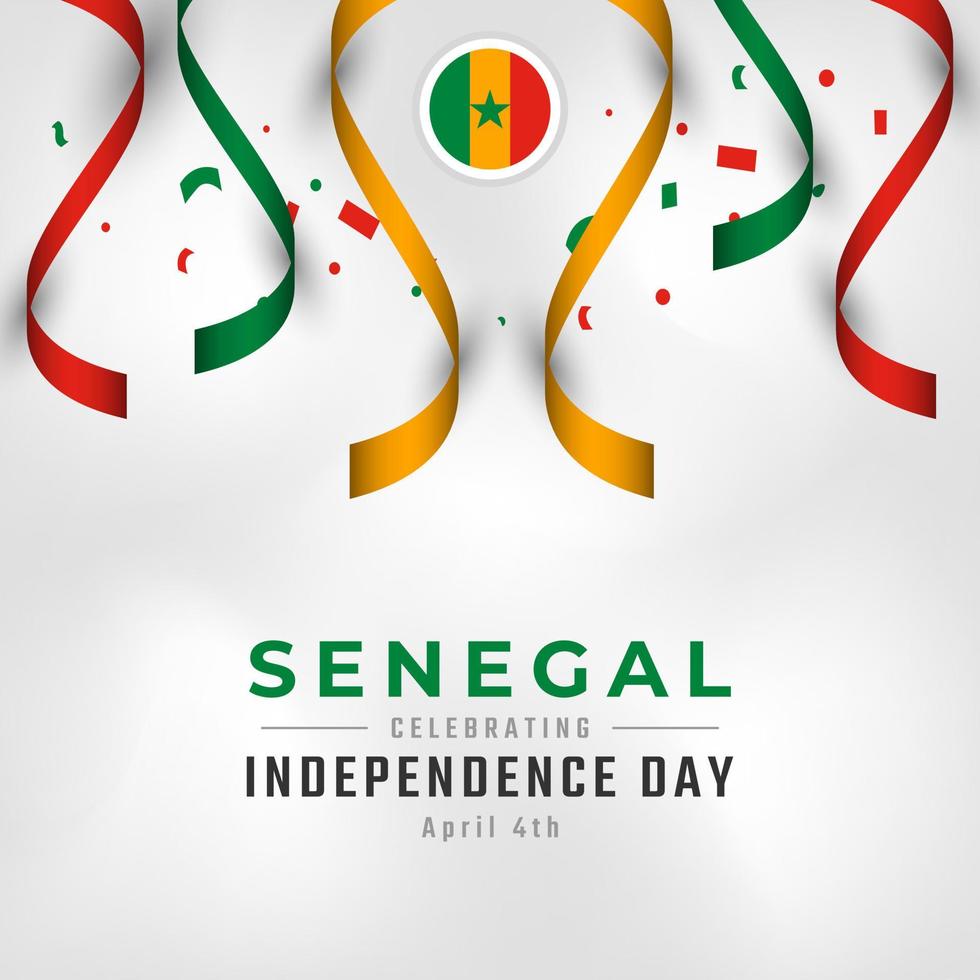 Happy Senegal Independence Day April 4th Celebration Vector Design Illustration. Template for Poster, Banner, Advertising, Greeting Card or Print Design Element