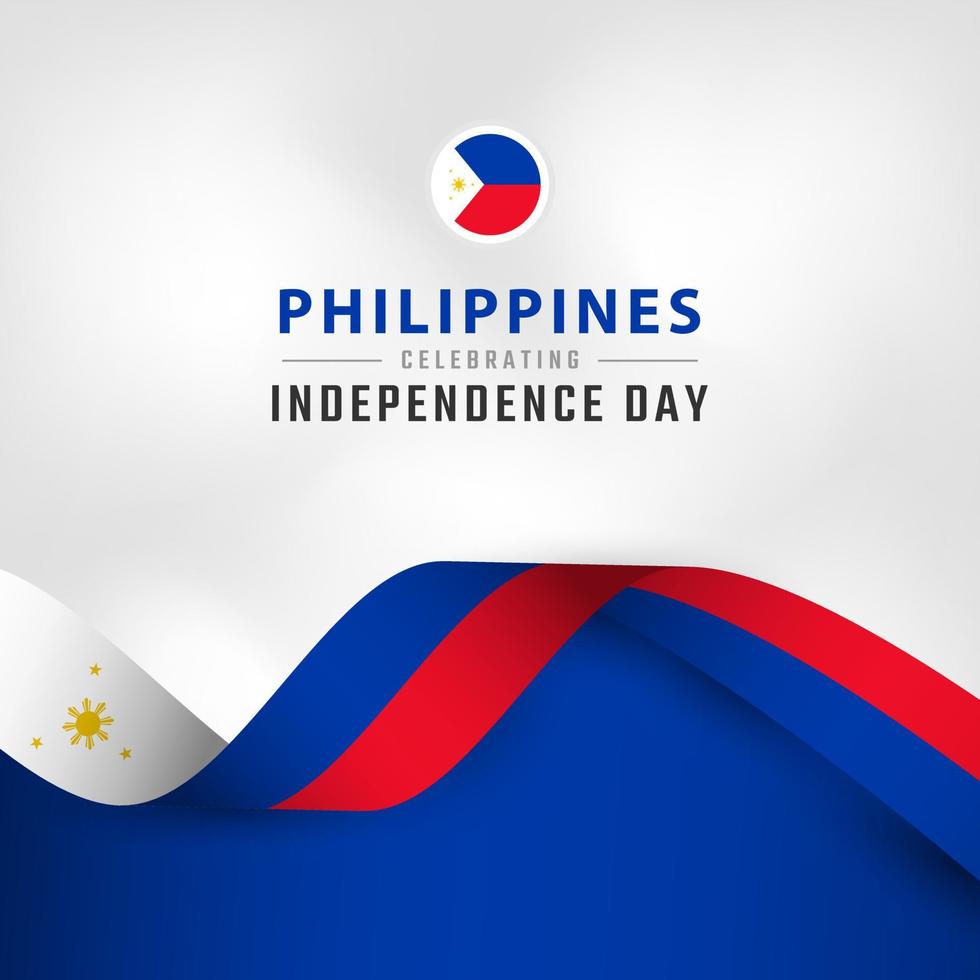 Happy Philippines Independence Day June 12th Celebration Vector Design Illustration. Template for Poster, Banner, Advertising, Greeting Card or Print Design Element