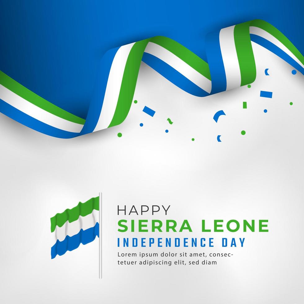 Happy Sierra Leone Independence Day April 27th Celebration Vector Design Illustration. Template for Poster, Banner, Advertising, Greeting Card or Print Design Element