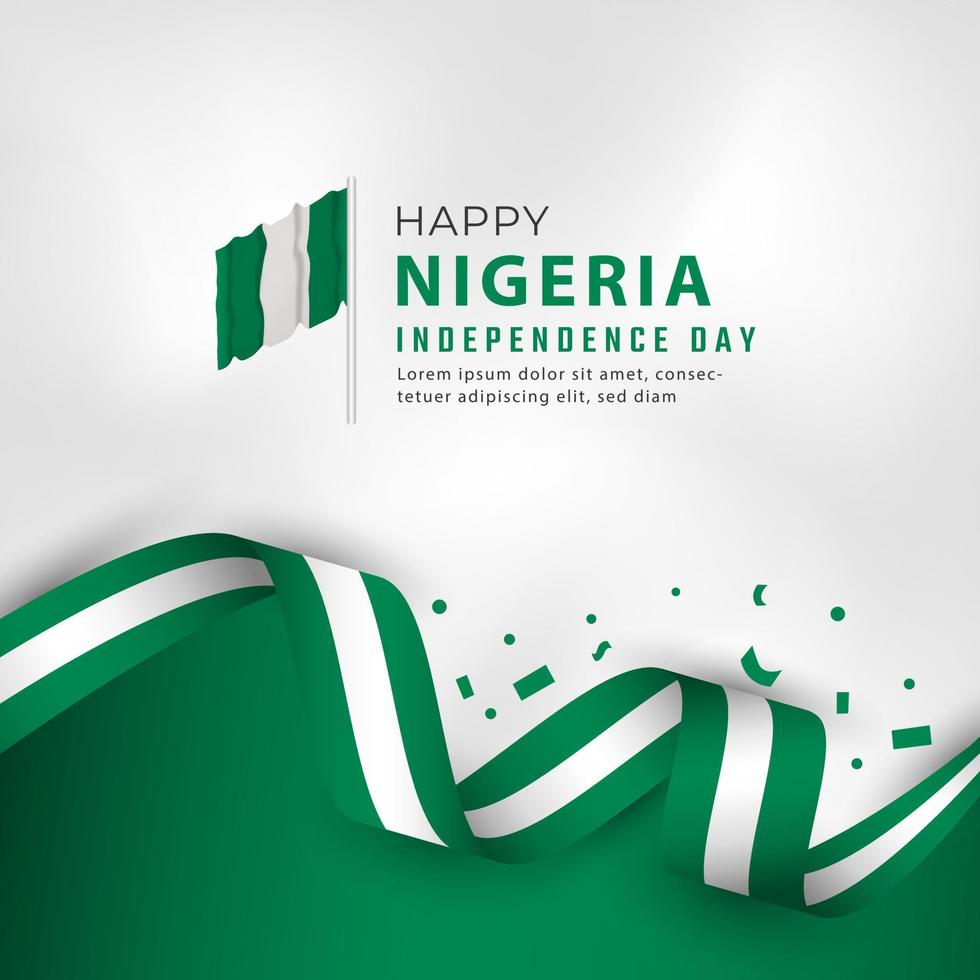 Happy Nigeria Independence Day October 1th Celebration Vector Design Illustration. Template for Poster, Banner, Advertising, Greeting Card or Print Design Element