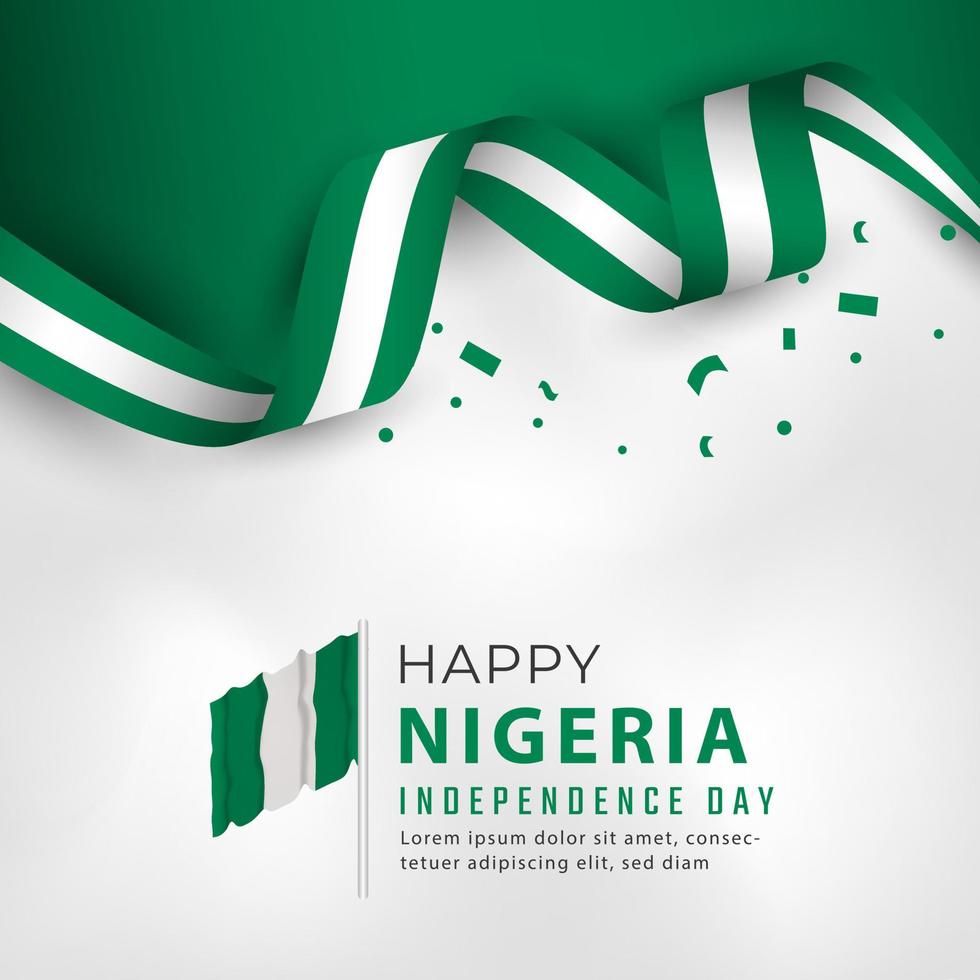 feliz día de la independencia de nigeria 1 de octubre celebración vector diseño ilustración. plantilla para poster, pancarta, publicidad, tarjeta de felicitación o elemento de diseño de impresión