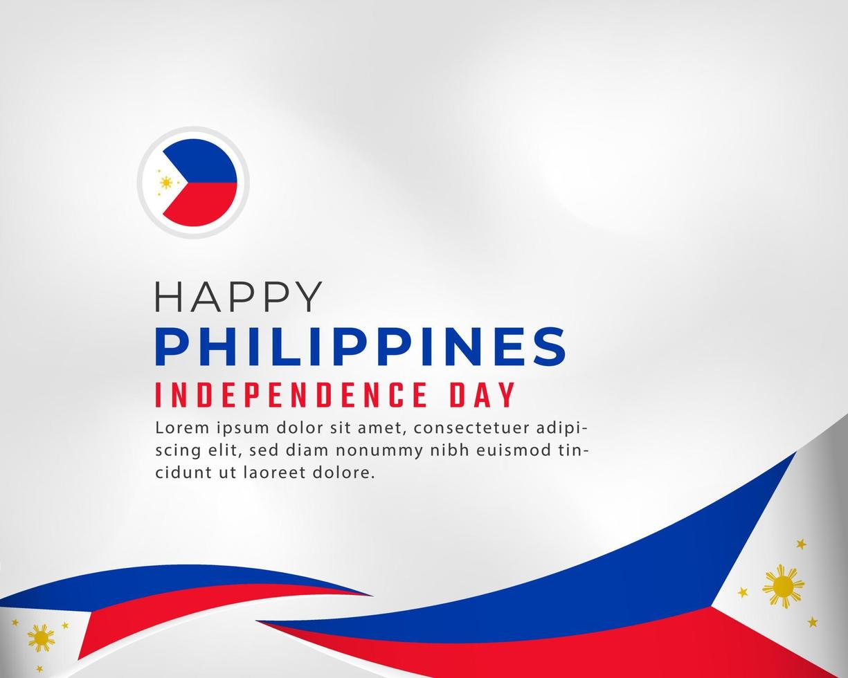 feliz día de la independencia de filipinas 12 de junio celebración ilustración de diseño vectorial. plantilla para poster, pancarta, publicidad, tarjeta de felicitación o elemento de diseño de impresión vector