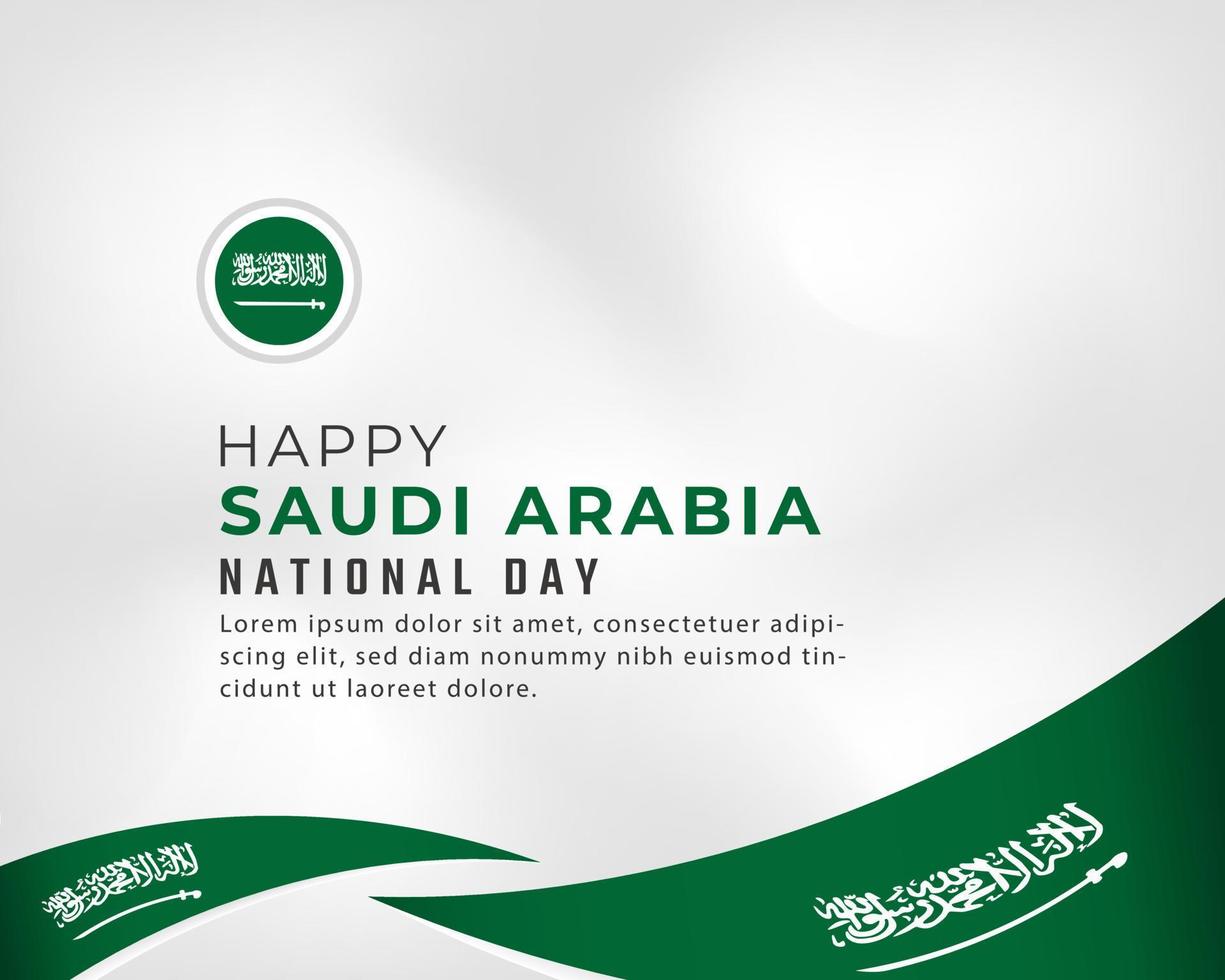Happy Saudi Arabia National Day September 23th Celebration Vector Design Illustration. Template for Poster, Banner, Advertising, Greeting Card or Print Design Element