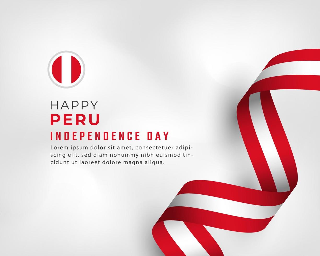 feliz día de la independencia de perú 28 de julio celebración ilustración de diseño vectorial. plantilla para poster, pancarta, publicidad, tarjeta de felicitación o elemento de diseño de impresión vector