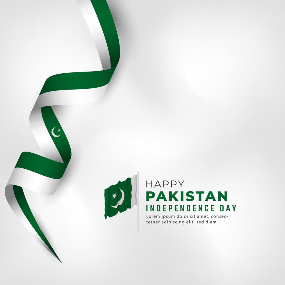 Happy Pakistan Independence Day August 14th Celebration Vector Design Illustration. Template for Poster, Banner, Advertising, Greeting Card or Print Design Element