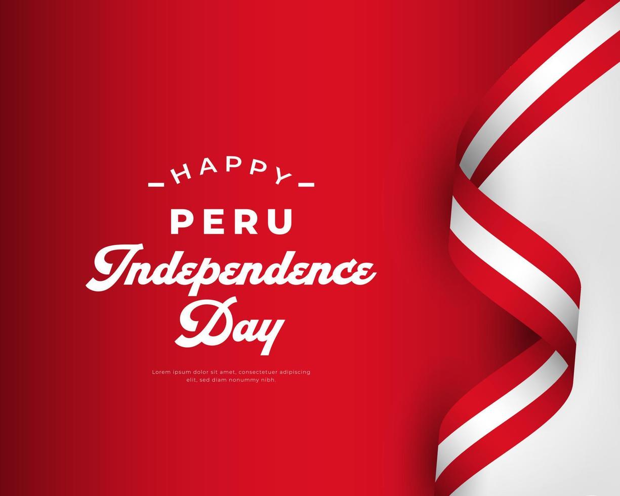 Happy Peru Independence Day July 28th Celebration Vector Design Illustration. Template for Poster, Banner, Advertising, Greeting Card or Print Design Element