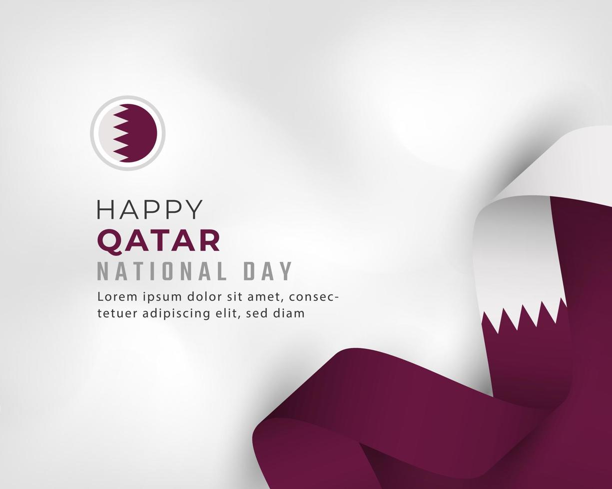 feliz día nacional de qatar 18 de diciembre celebración vector diseño ilustración. plantilla para poster, pancarta, publicidad, tarjeta de felicitación o elemento de diseño de impresión